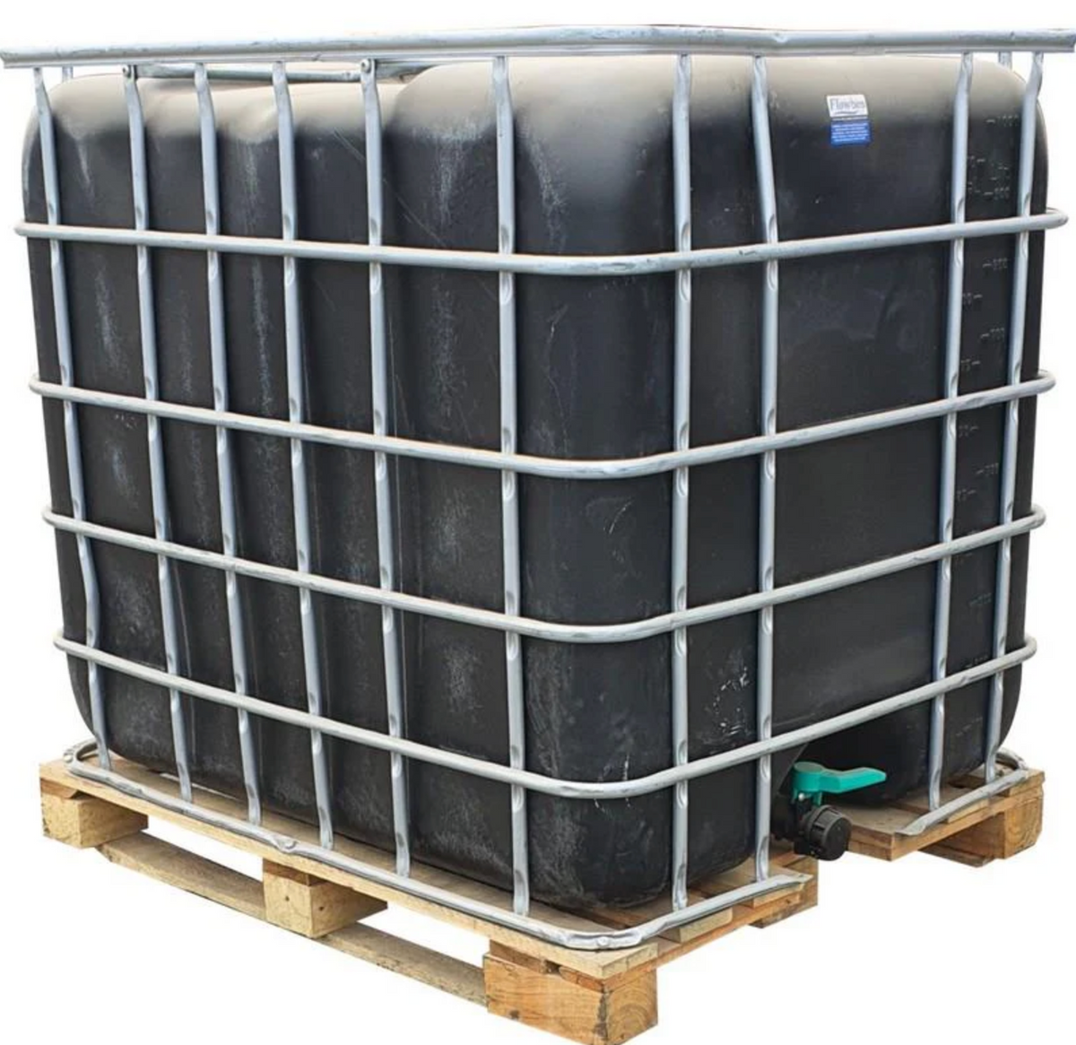 Used 1000l Flowbin™ tank (C120W) Chemical grade wood pallet